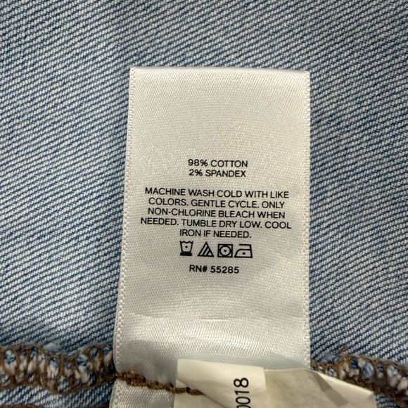 Express Light Wash Denim Mini Dress Button Front Utility Style Size S - Picture 4 of 7